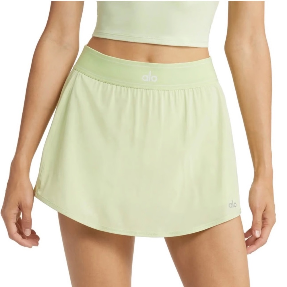 Alo Match Point Tennis Skirt in Iced Green Tea